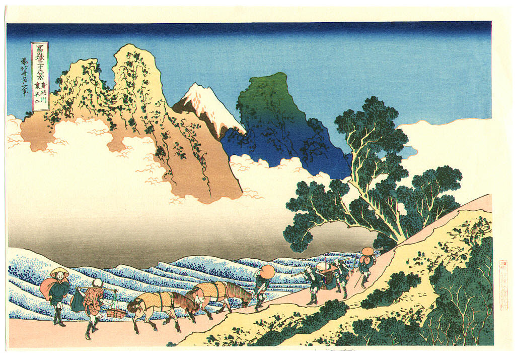 Wikioo.org - The Encyclopedia of Fine Arts - Painting, Artwork by Katsushika Hokusai - Minobu River - Fugaku Sanju-rokkei