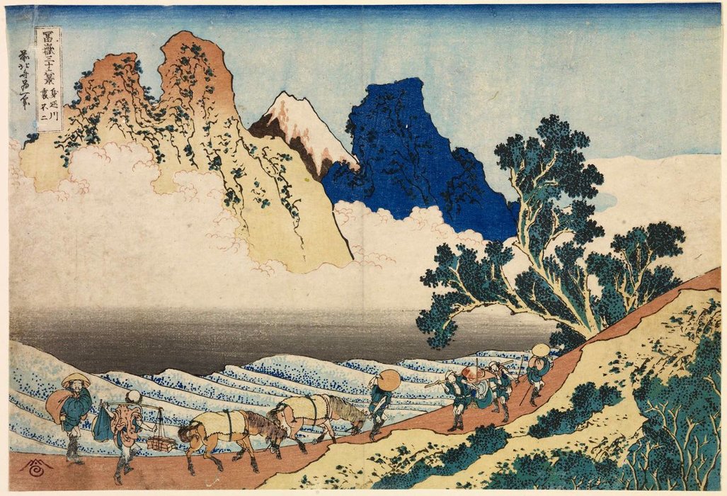 Wikioo.org - The Encyclopedia of Fine Arts - Painting, Artwork by Katsushika Hokusai - Minobu River And The Back Of Mount Fuji