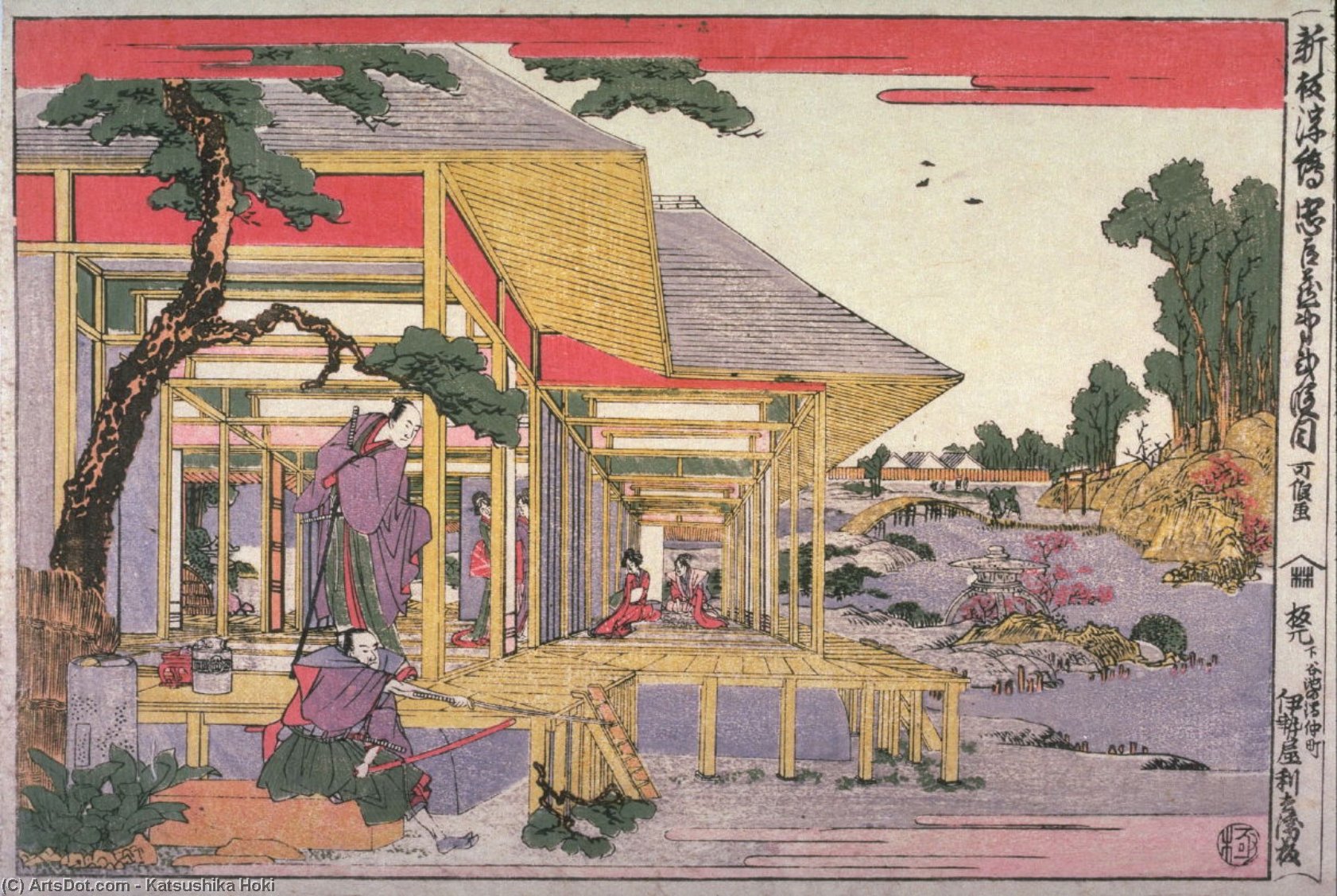 WikiOO.org - Encyclopedia of Fine Arts - Schilderen, Artwork Katsushika Hokusai - New Perspective Pictures Of The Chushingura
