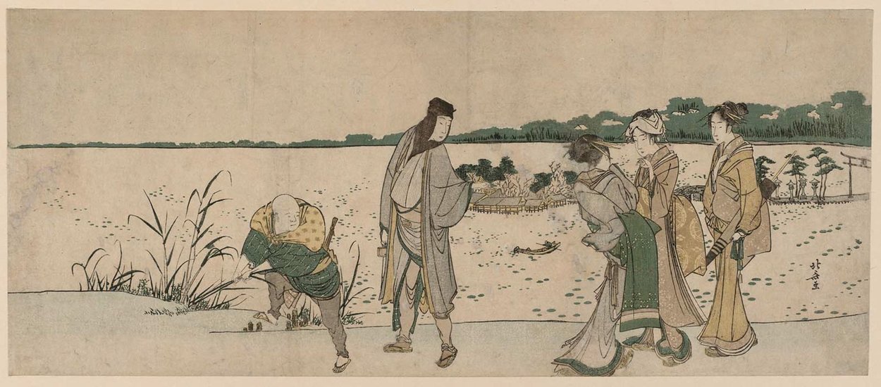 WikiOO.org - Енциклопедія образотворчого мистецтва - Живопис, Картини
 Katsushika Hokusai - On The Shore Of Shinobazu Pond