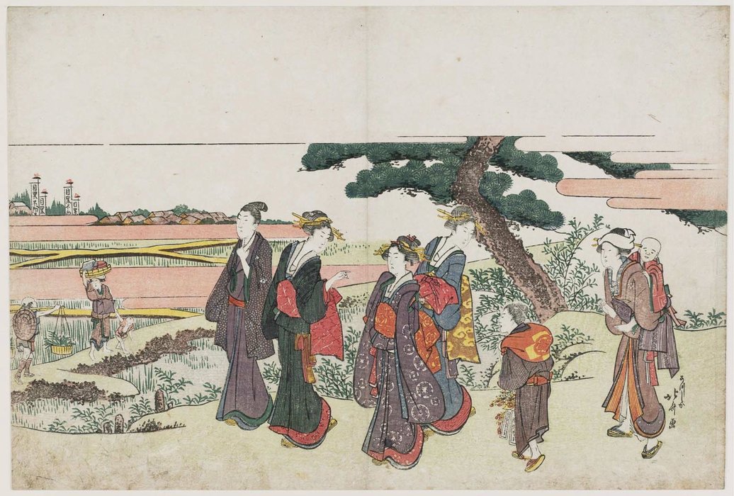 Wikioo.org – L'Enciclopedia delle Belle Arti - Pittura, Opere di Katsushika Hokusai - Sulla strada per il Meguro fudo Sala