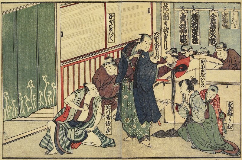Wikioo.org - The Encyclopedia of Fine Arts - Painting, Artwork by Katsushika Hokusai - Osono Offering Her Hair