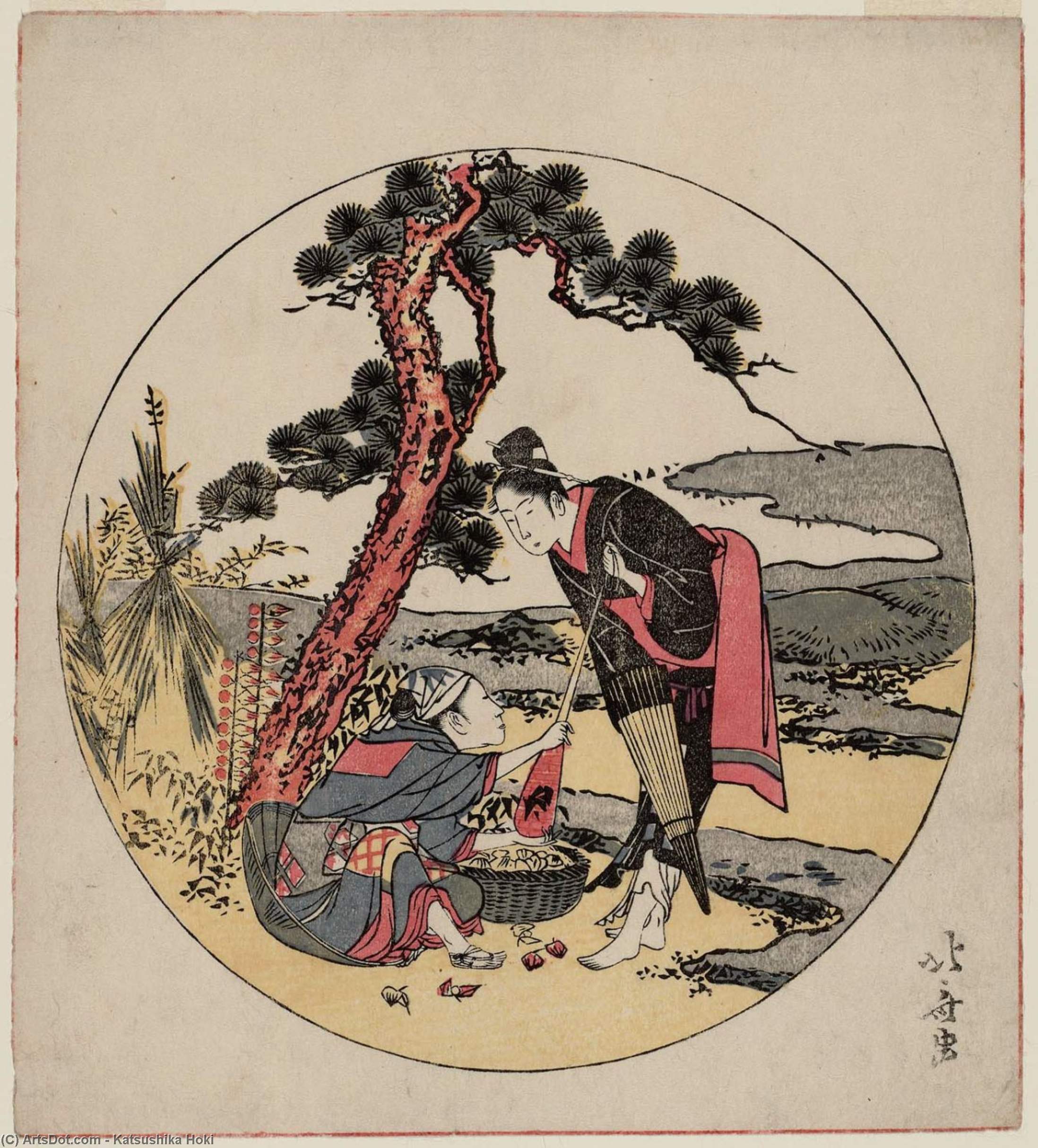 Wikioo.org - The Encyclopedia of Fine Arts - Painting, Artwork by Katsushika Hokusai - Parody Of Act V Of Chûshingura