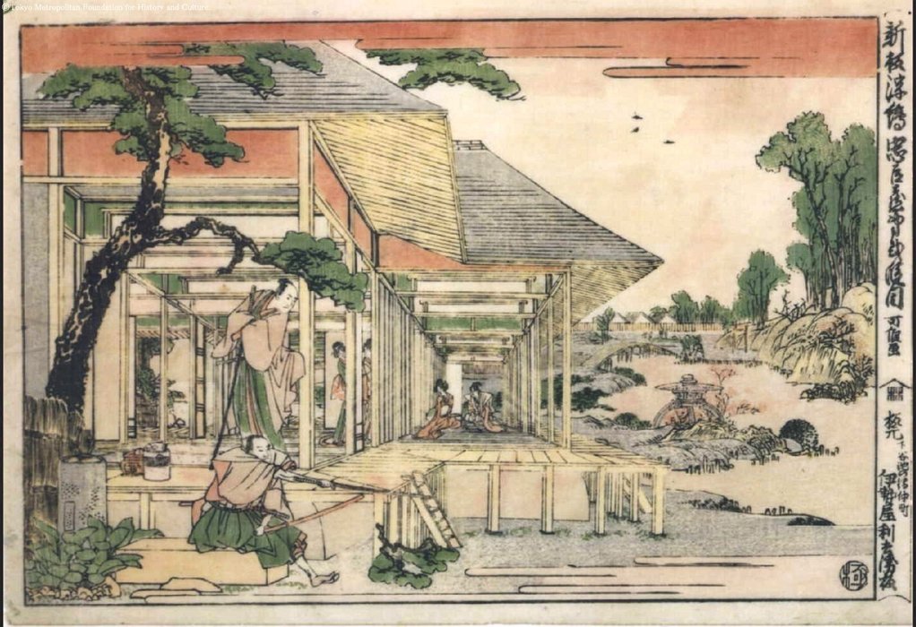 Wikioo.org - The Encyclopedia of Fine Arts - Painting, Artwork by Katsushika Hokusai - Perspective Print Of The Chushingura