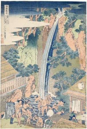 WikiOO.org - 百科事典 - 絵画、アートワーク Katsushika Hokusai - 相模でSöshu大山でRöben滝
