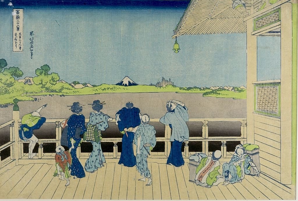 WikiOO.org - אנציקלופדיה לאמנויות יפות - ציור, יצירות אמנות Katsushika Hokusai - Sazai Hall Of The Five-hundred-rakan Temple In Edo