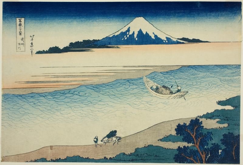 Wikioo.org - The Encyclopedia of Fine Arts - Painting, Artwork by Katsushika Hokusai - Tama River In Musashi Province