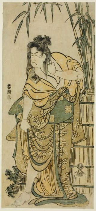 WikiOO.org – 美術百科全書 - 繪畫，作品 Katsushika Hokusai - 该演员市川Komazo作为一个女人的头发散乱