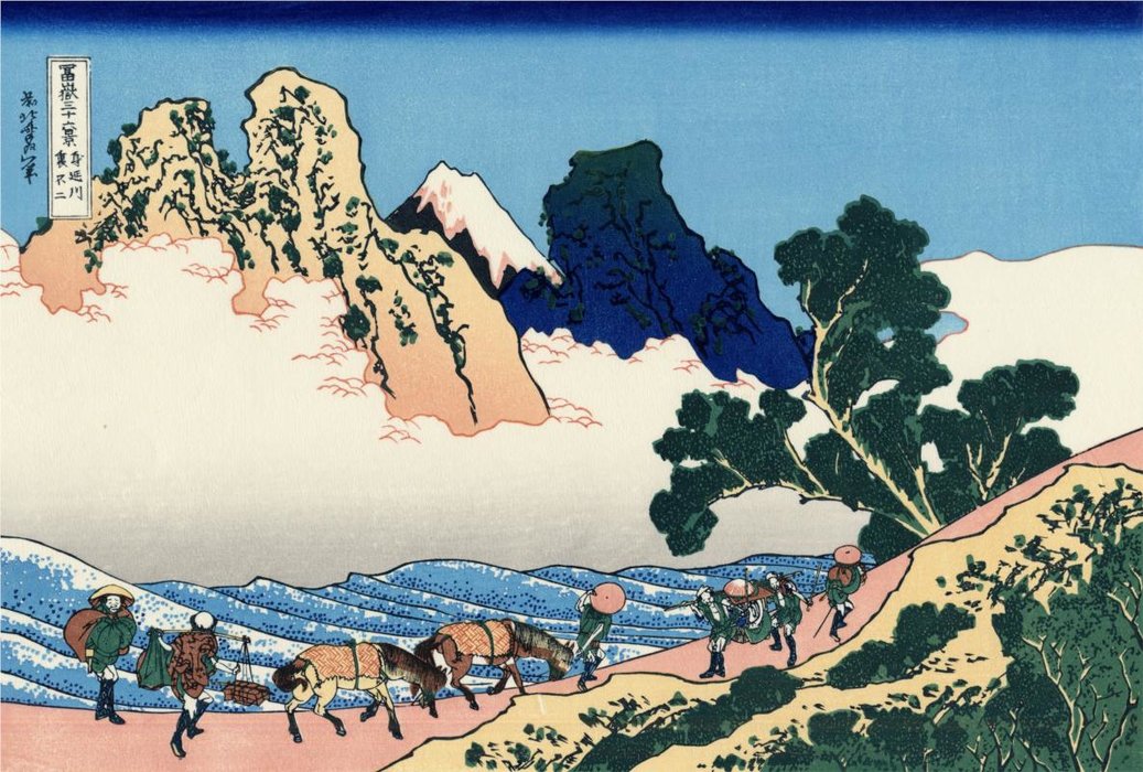 WikiOO.org - Encyclopedia of Fine Arts - Schilderen, Artwork Katsushika Hokusai - The Back Of The Fuji From The Minobu River