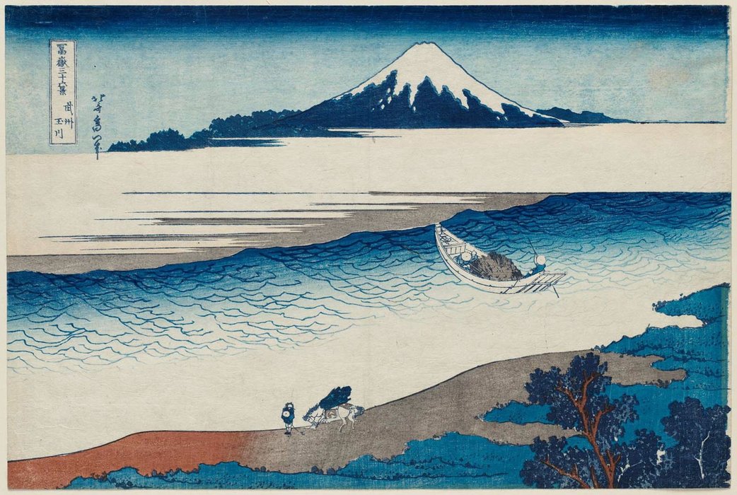 Wikioo.org – L'Encyclopédie des Beaux Arts - Peinture, Oeuvre de Katsushika Hokusai - La rivière Jewel Dans la province de Musashi
