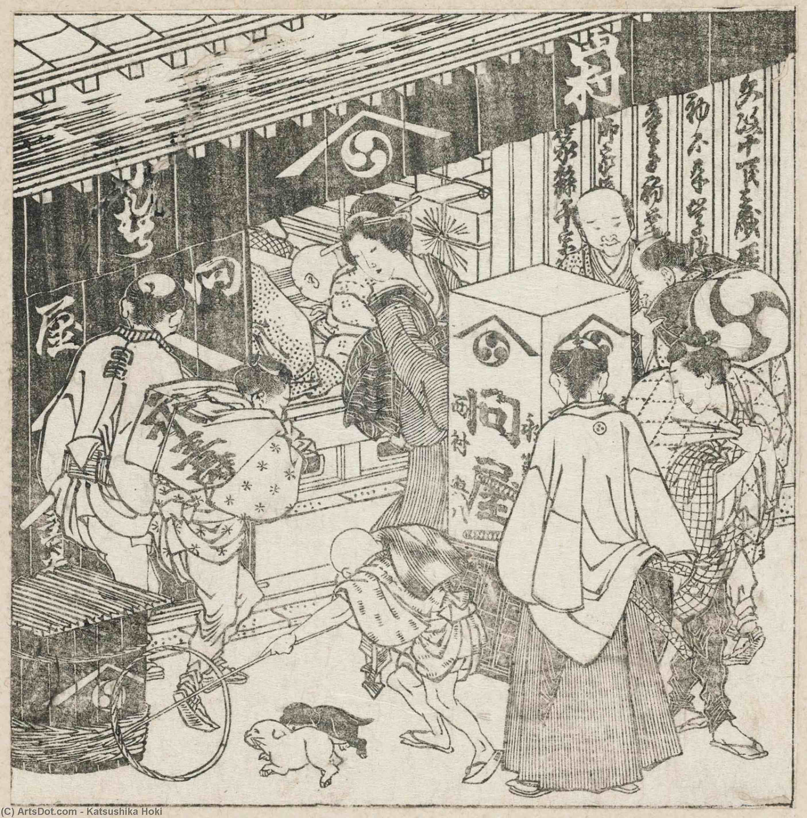 Wikioo.org - The Encyclopedia of Fine Arts - Painting, Artwork by Katsushika Hokusai - The Shop Of Nishimura