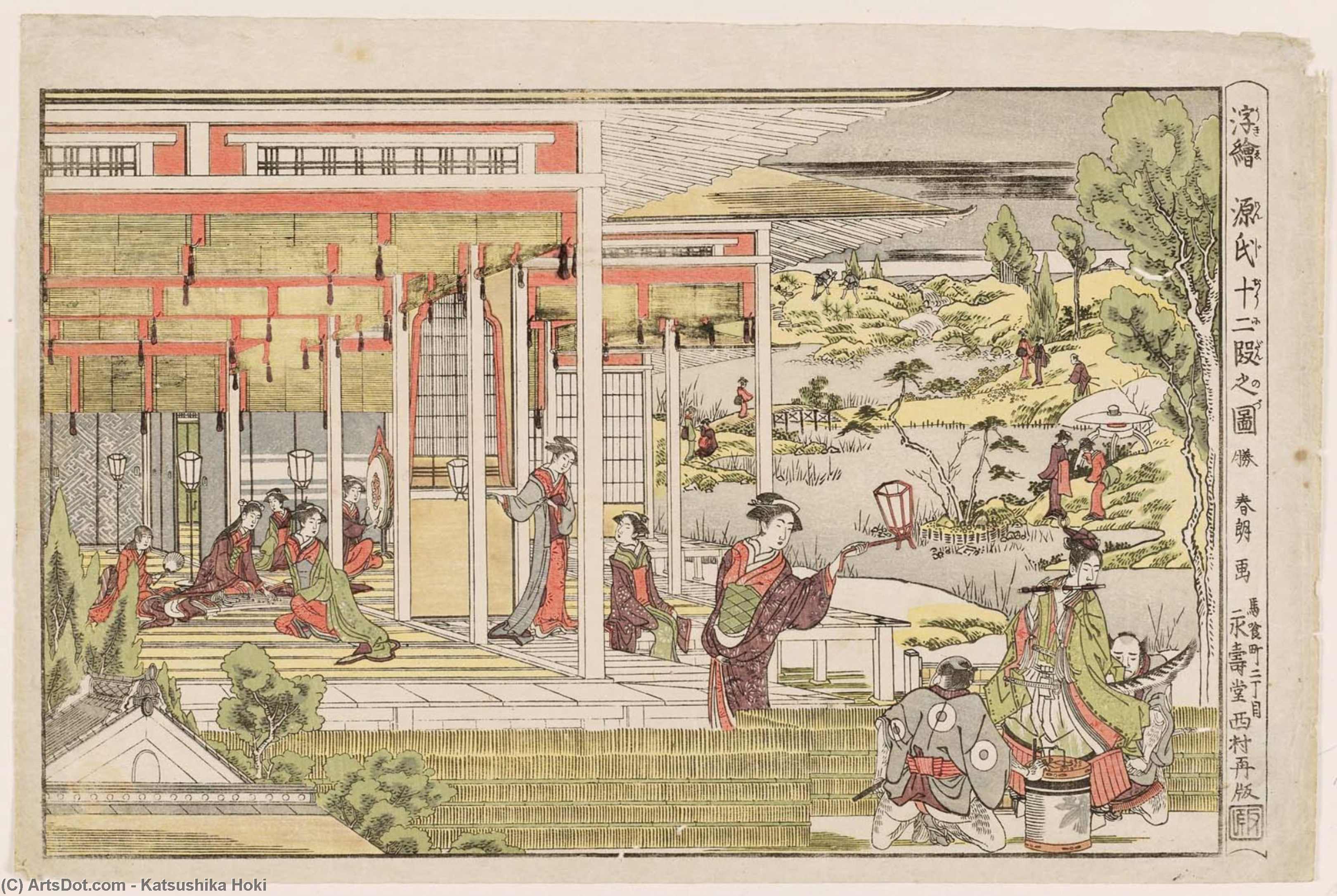 Wikioo.org - Bách khoa toàn thư về mỹ thuật - Vẽ tranh, Tác phẩm nghệ thuật Katsushika Hokusai - The Story Of Minamoto Yoshitsune And Jôruri-hime