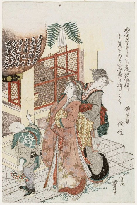 WikiOO.org - Енциклопедія образотворчого мистецтва - Живопис, Картини
 Katsushika Hokusai - Visit To A Shrine