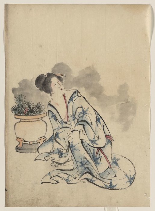 Wikioo.org – L'Enciclopedia delle Belle Arti - Pittura, Opere di Katsushika Hokusai - Donna, forse un Cortigiana
