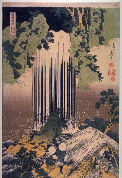 WikiOO.org - 백과 사전 - 회화, 삽화 Katsushika Hokusai - Yoro Waterfall In Mino Province