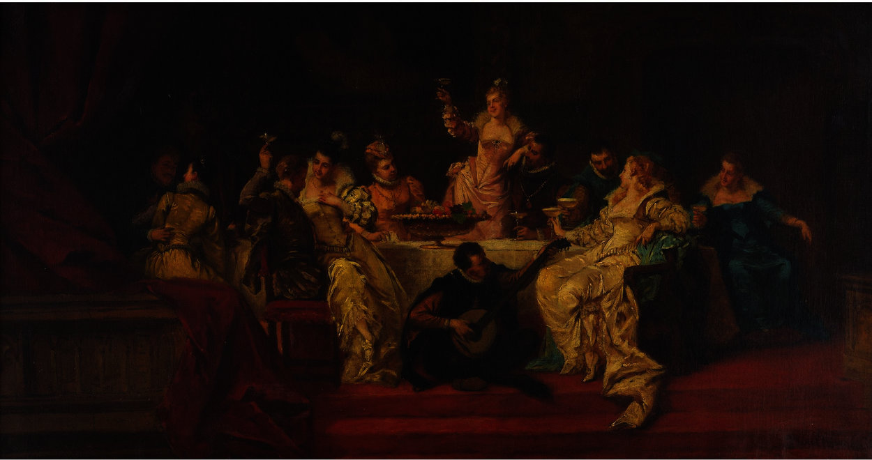 Wikioo.org – L'Encyclopédie des Beaux Arts - Peinture, Oeuvre de Ladislaus Bakalowicz - Le Banquet