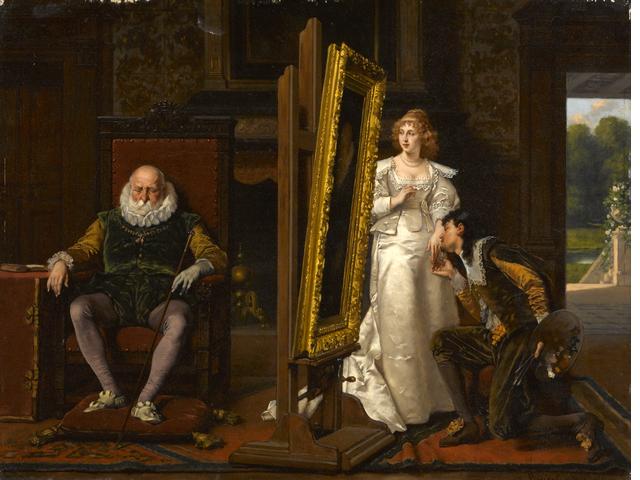 Wikioo.org - The Encyclopedia of Fine Arts - Painting, Artwork by Ladislaus Bakalowicz - The Painter's Indiscretion
