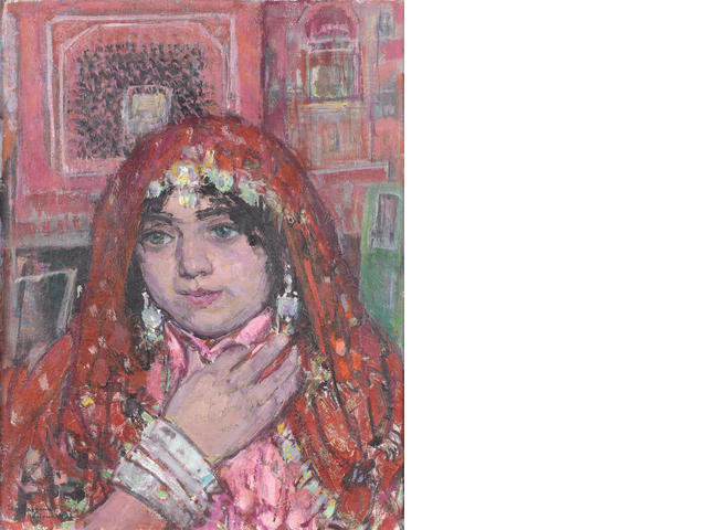 WikiOO.org - Encyclopedia of Fine Arts - Maľba, Artwork Leon Shulman Gaspard - A Girl From Udaipur