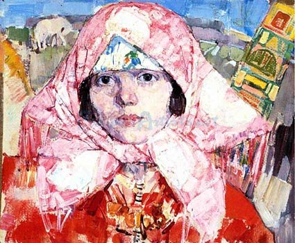Wikioo.org - The Encyclopedia of Fine Arts - Painting, Artwork by Leon Shulman Gaspard - The Pink Babushka