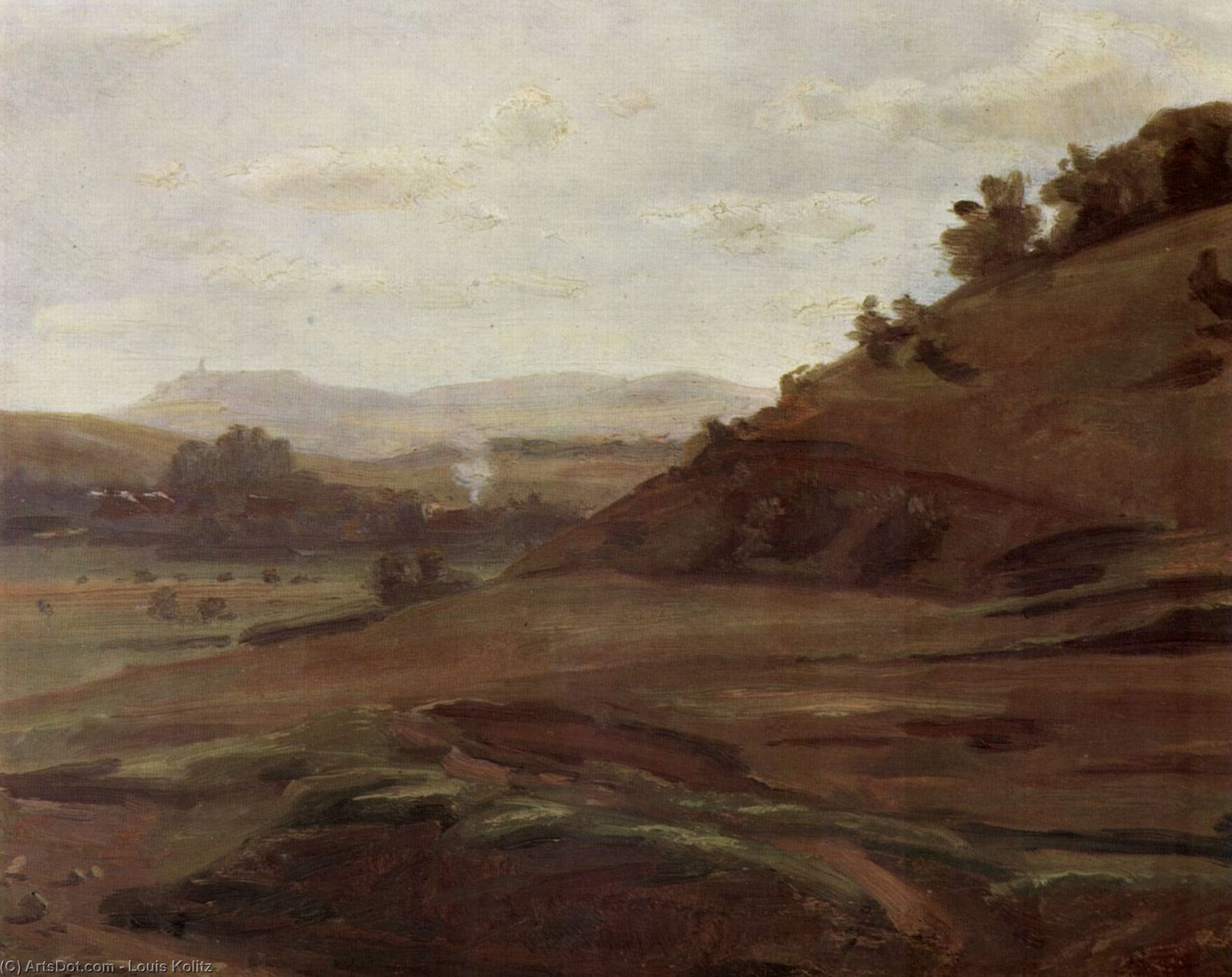 WikiOO.org - Εγκυκλοπαίδεια Καλών Τεχνών - Ζωγραφική, έργα τέχνης Louis Kolitz - The Doernberg And View On Burghasungen