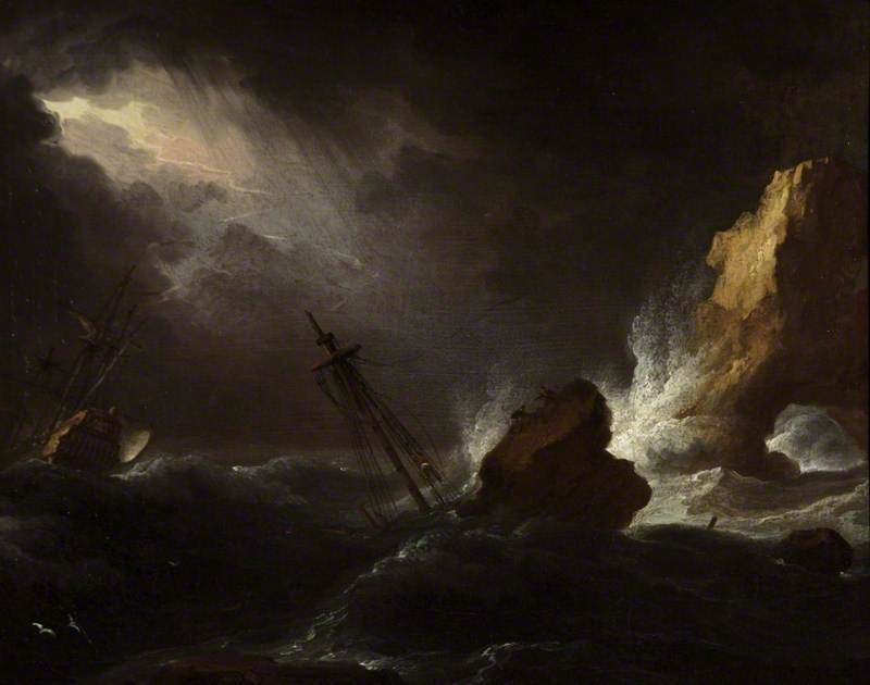 Wikioo.org - The Encyclopedia of Fine Arts - Painting, Artwork by Lukas Moser - Seascape In Stormy Weather