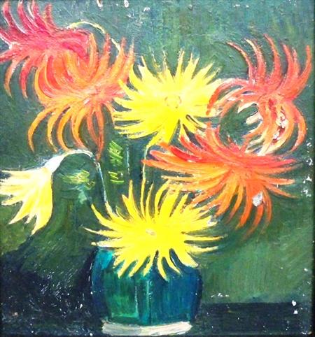 Wikioo.org - The Encyclopedia of Fine Arts - Painting, Artwork by Richard Hayley Lever - Chrysanthemums