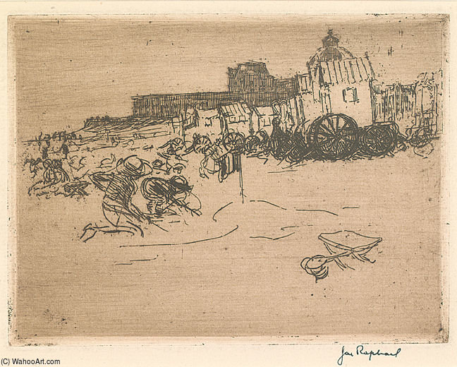 Wikioo.org - The Encyclopedia of Fine Arts - Painting, Artwork by Joseph Raphael - Ostend Strand