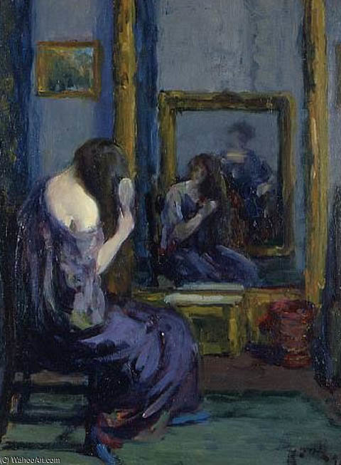 WikiOO.org - Encyclopedia of Fine Arts - Maleri, Artwork Leon Kroll - Before The Mirror