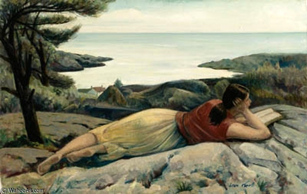 Wikioo.org - The Encyclopedia of Fine Arts - Painting, Artwork by Leon Kroll - Blanche Reading