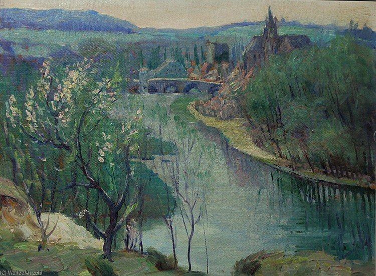 Wikioo.org - สารานุกรมวิจิตรศิลป์ - จิตรกรรม Leon Kroll - River Valley In Bloom