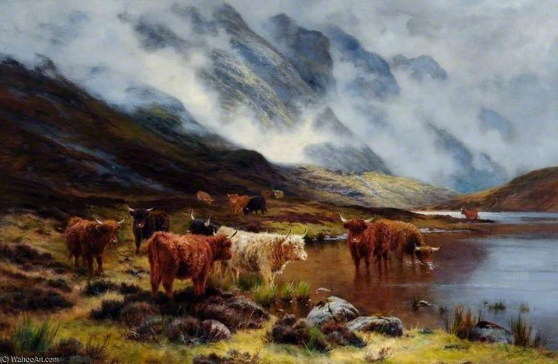 Wikioo.org - The Encyclopedia of Fine Arts - Painting, Artwork by Louis Bosworth Hurt - Highland Cattle