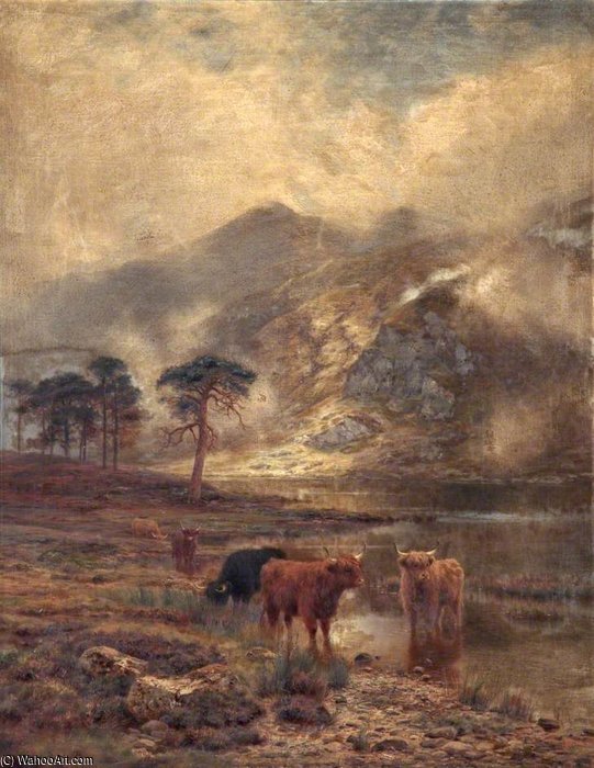 Wikioo.org - The Encyclopedia of Fine Arts - Painting, Artwork by Louis Bosworth Hurt - Highland Cattle