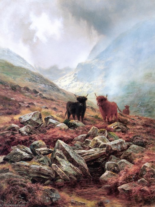 Wikioo.org – L'Enciclopedia delle Belle Arti - Pittura, Opere di Louis Bosworth Hurt - Highland Mists