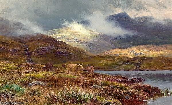 WikiOO.org - Encyclopedia of Fine Arts - Maleri, Artwork Louis Bosworth Hurt - Hills At Lochgoilhead