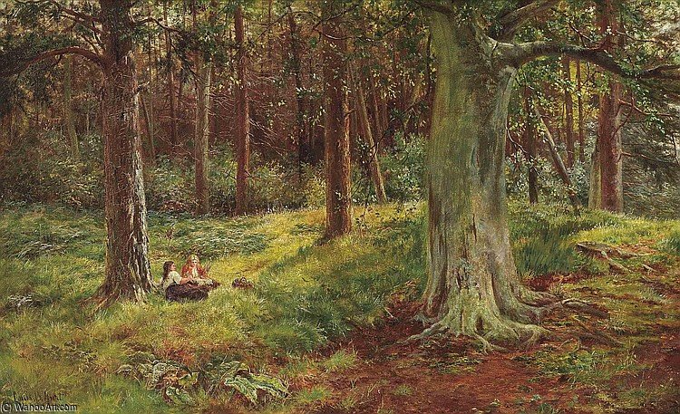 Wikioo.org - The Encyclopedia of Fine Arts - Painting, Artwork by Louis Bosworth Hurt - In The Wood
