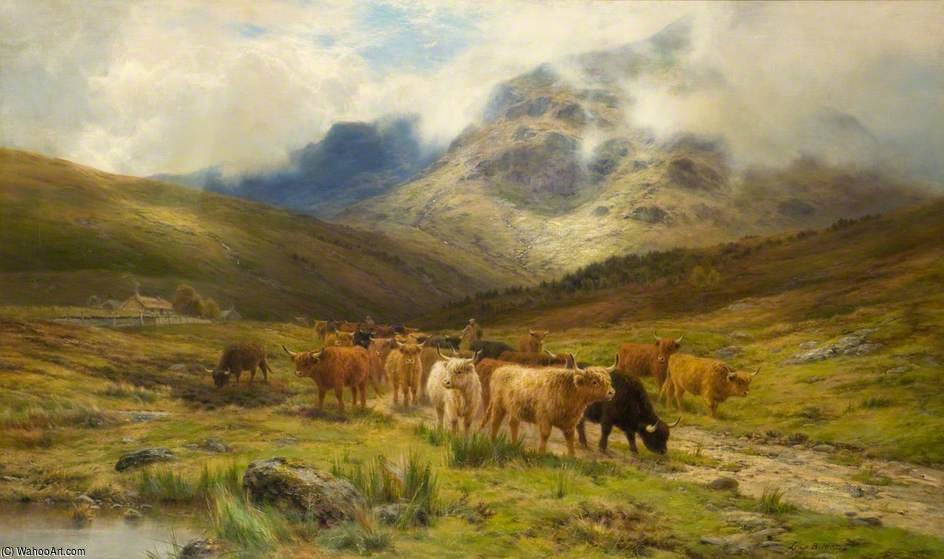 WikiOO.org - Encyclopedia of Fine Arts - Maleri, Artwork Louis Bosworth Hurt - Leaving The Hills