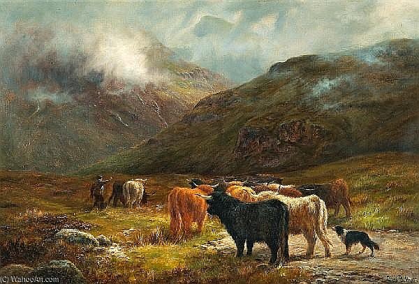 WikiOO.org - Encyclopedia of Fine Arts - Lukisan, Artwork Louis Bosworth Hurt - On The Road From Glencoe