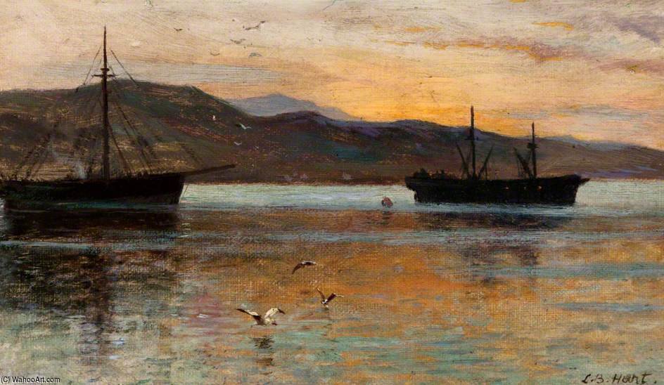 Wikioo.org - The Encyclopedia of Fine Arts - Painting, Artwork by Louis Bosworth Hurt - The Afterglow, Sound Of Bressay, Shetland