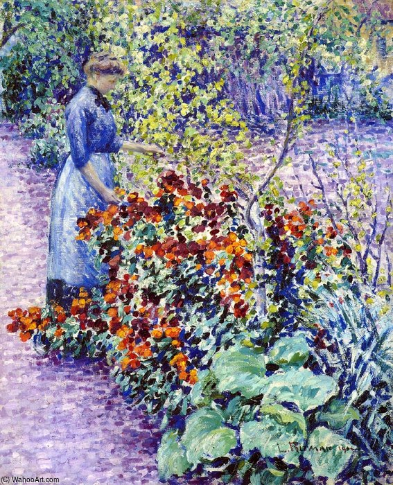 Wikioo.org - The Encyclopedia of Fine Arts - Painting, Artwork by Louis Ritman - Garden In Giverny