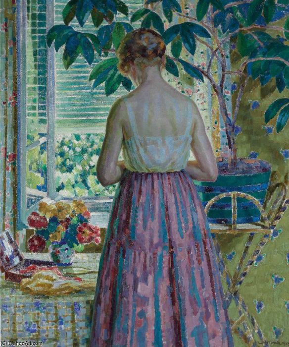 Wikioo.org - The Encyclopedia of Fine Arts - Painting, Artwork by Louis Ritman - Lady By A Window