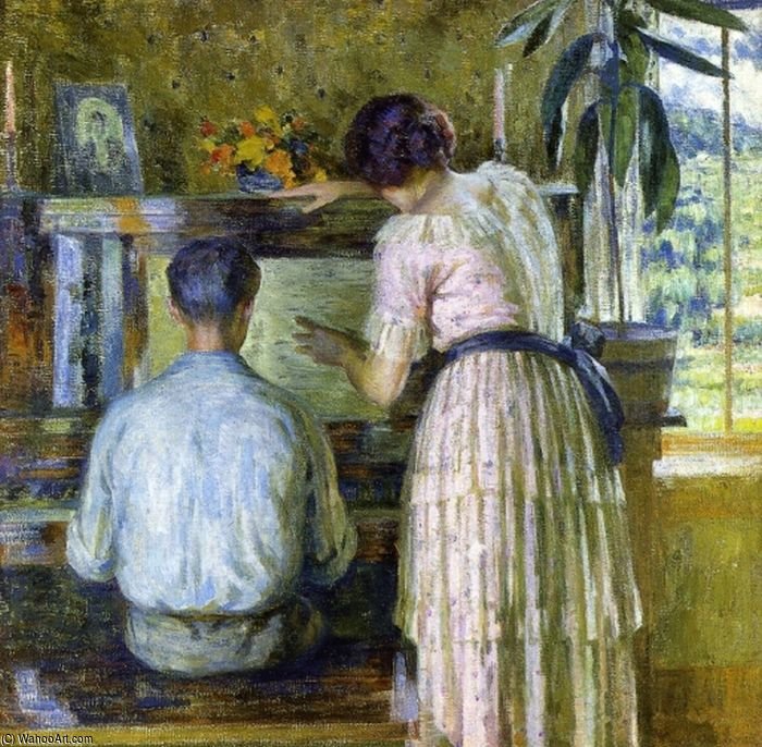 Wikioo.org - The Encyclopedia of Fine Arts - Painting, Artwork by Louis Ritman - The Piano Lesson