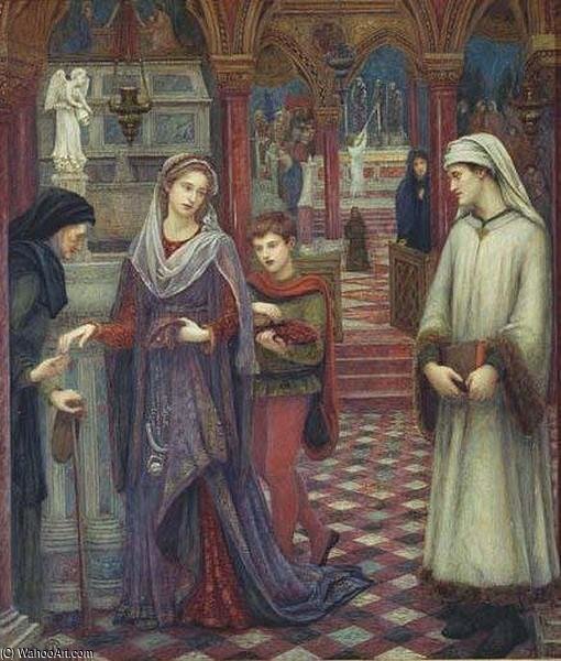 Wikioo.org - The Encyclopedia of Fine Arts - Painting, Artwork by Marie Spartali Stillman - Dante And Beatrice