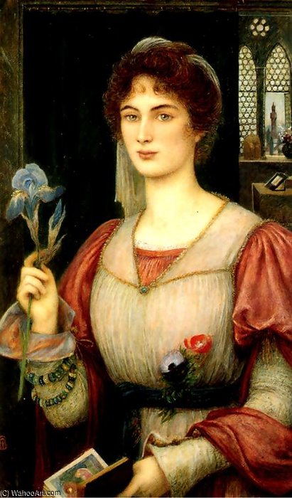 Wikioo.org - The Encyclopedia of Fine Arts - Painting, Artwork by Marie Spartali Stillman - Florentine Lily