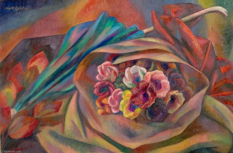 Wikioo.org – L'Enciclopedia delle Belle Arti - Pittura, Opere di Mark Gertler - Bouquet e ombrellone