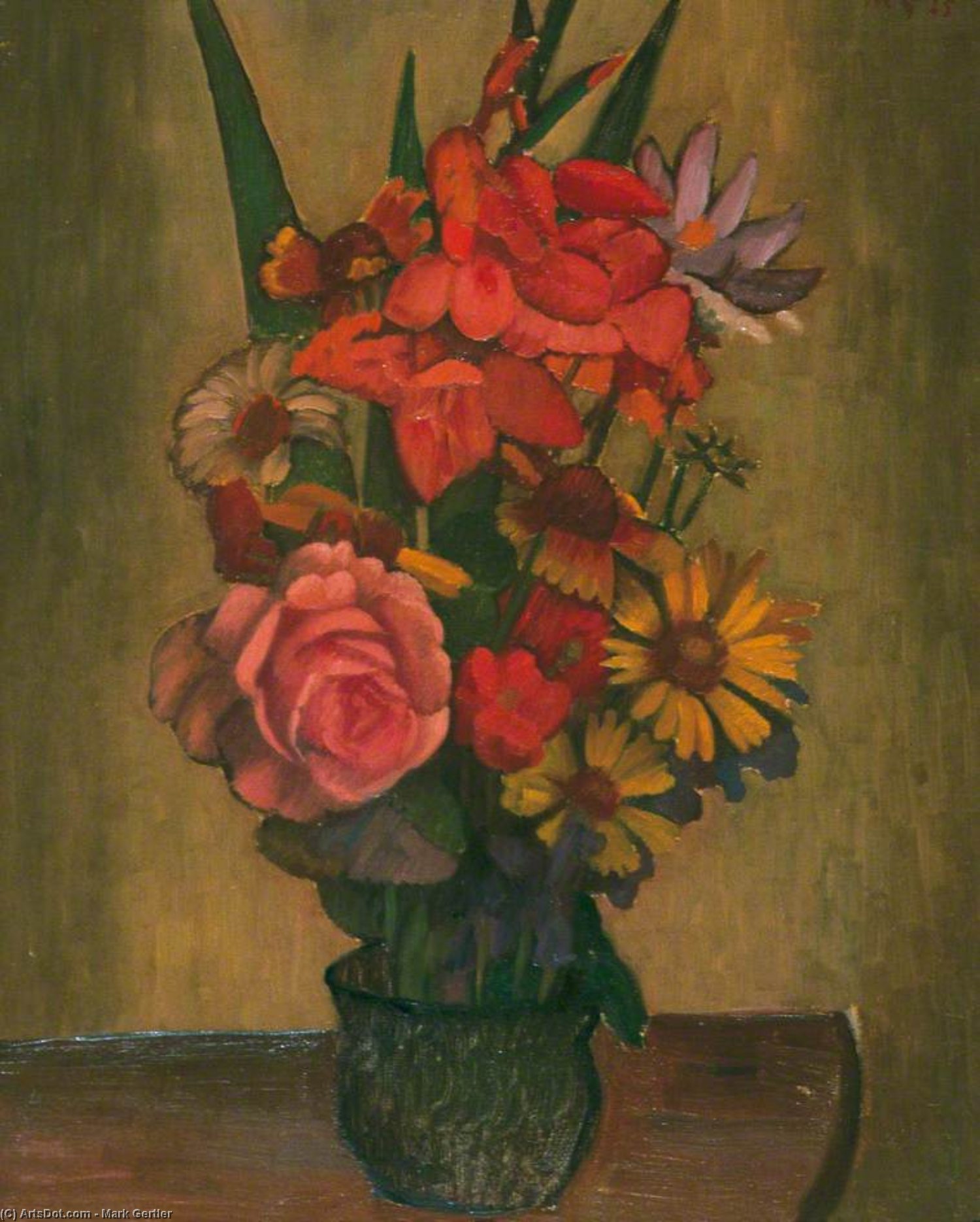 WikiOO.org - אנציקלופדיה לאמנויות יפות - ציור, יצירות אמנות Mark Gertler - Bouquet Of Flowers