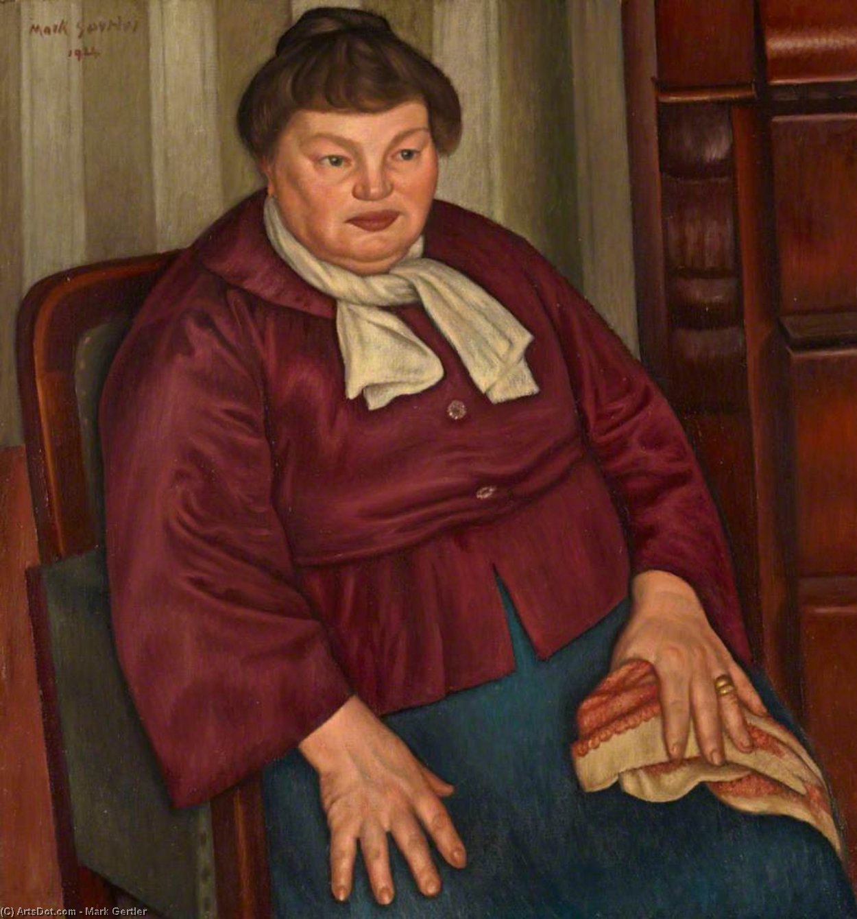 Wikioo.org - Bách khoa toàn thư về mỹ thuật - Vẽ tranh, Tác phẩm nghệ thuật Mark Gertler - Portrait Of The Artist's Mother