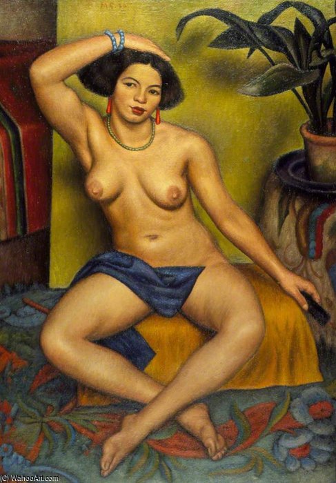 Wikioo.org - Bách khoa toàn thư về mỹ thuật - Vẽ tranh, Tác phẩm nghệ thuật Mark Gertler - Seated Nude