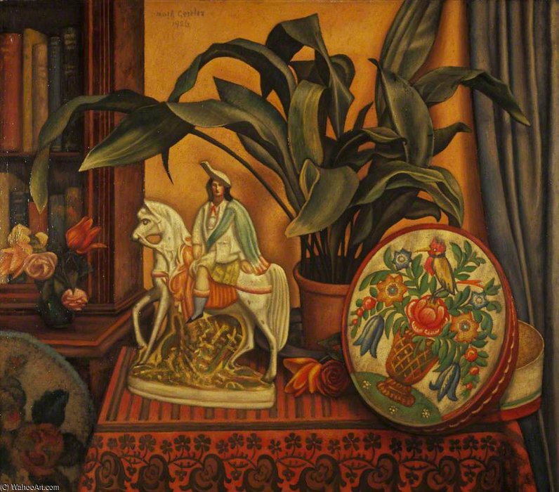 WikiOO.org - Encyclopedia of Fine Arts - Maľba, Artwork Mark Gertler - Still Life With Aspidistra