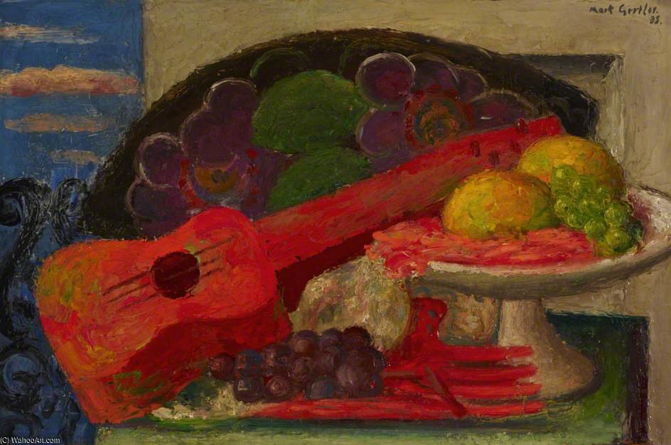Wikioo.org - The Encyclopedia of Fine Arts - Painting, Artwork by Mark Gertler - Still Life With Guitar