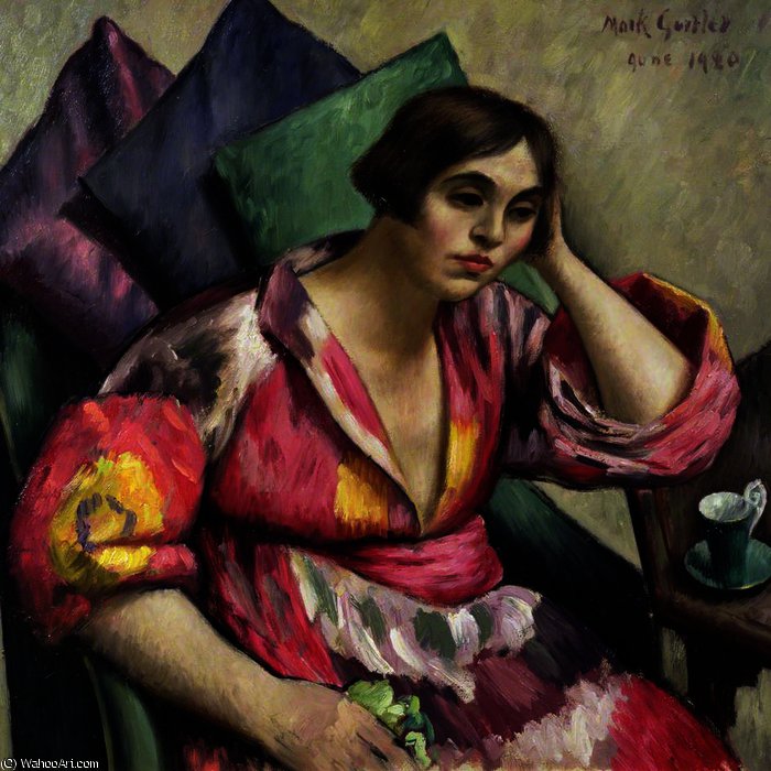 WikiOO.org - Encyclopedia of Fine Arts - Schilderen, Artwork Mark Gertler - The Bokhara Coat